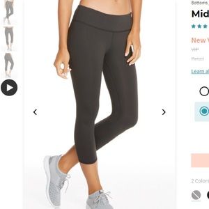 Fabletics Mid-Rise PowerHold Capri: Coal